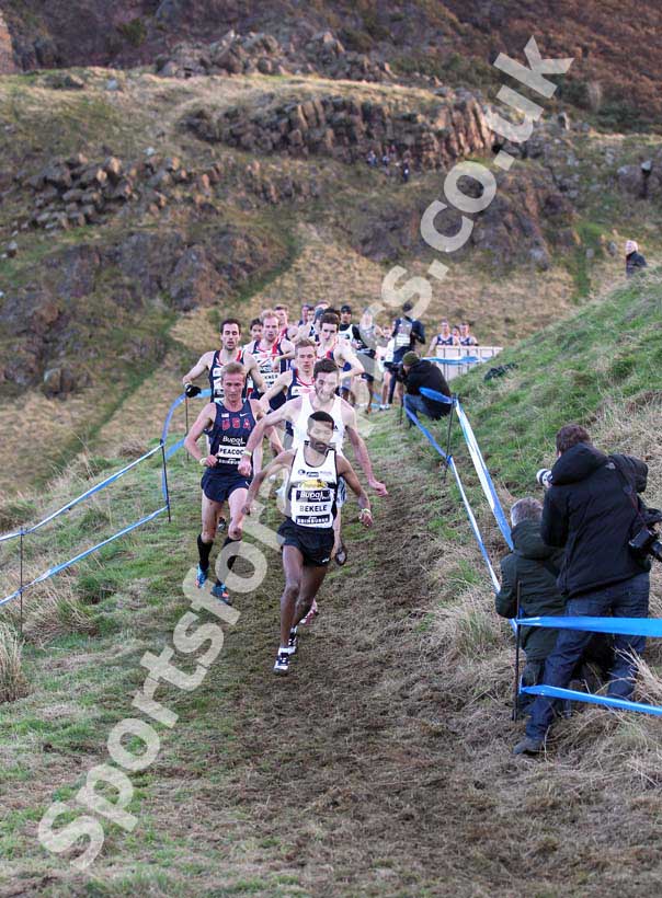 Atelaw Bekele leads the Senior Men,  BUPA Great Edinburgh Cross Country.